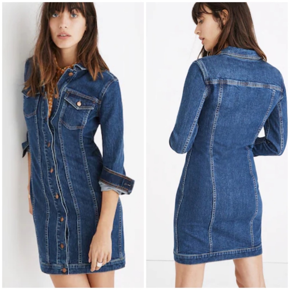 💋Madewell Blue Denim Mini Dress size S